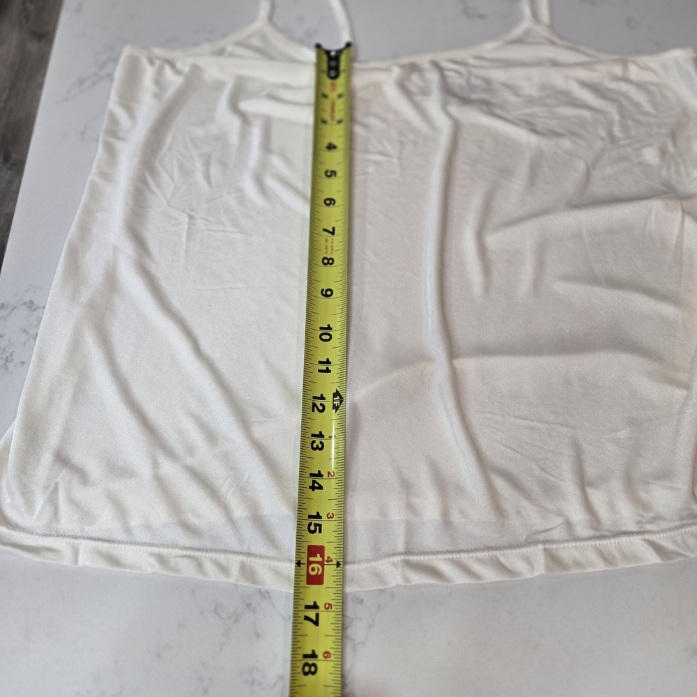 Y2k‎ Jaclyn Smith Cream Chemise Tank Under Shirt Femine Slip 1x - Picture 6 of 8